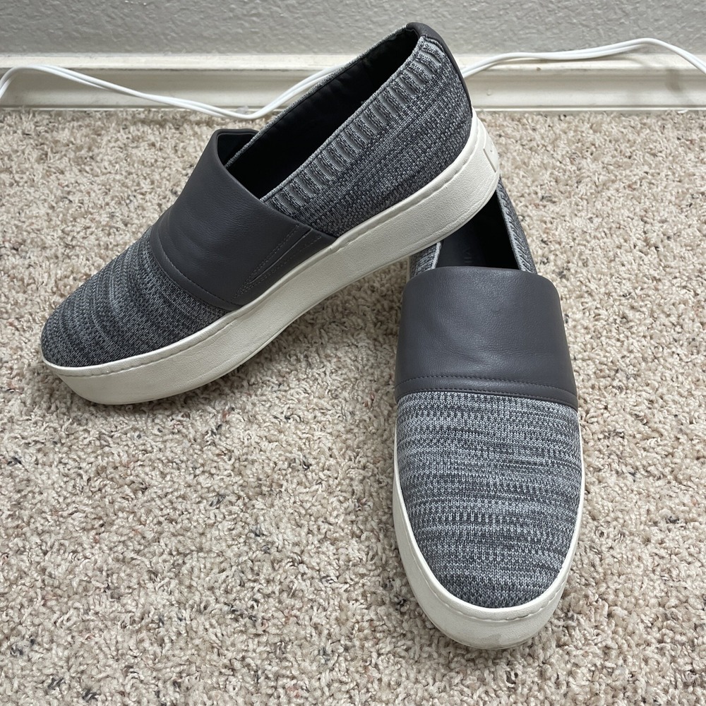 Vince Ward Chunky Platform Knit Shoes Womens 9.5 Gray‎ Slip On Casual Sneaker